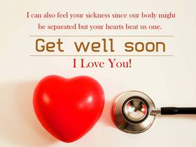 Get Well Soon. I Love You. National hug day. Red heart. By the way, nice stethoscope - it's very shiny... Free Download 2024 greeting card