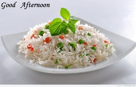 Good Afternoon! Bon appetit! A bowl of rice. Free Download 2024 greeting card