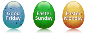 Good Friday, Easter Sunday and Easter Monday. PNG image. Free download online On Good Friday ecards on Good Friday. Free Download 2024 greeting card