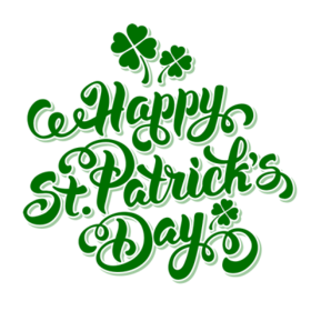 Happy St. Patricks Day! Green clipArt. A Shamrock. Free Download 2024 greeting card