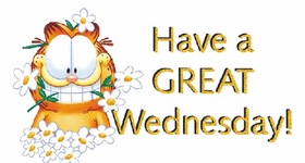 Happy Wednesday! Garfield and Friends. Chamomile. Have a great Wednesday! Free Download 2024 greeting card