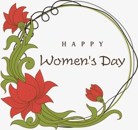 Happy Women's day! Red flowers. Greeting card. Beautiful ecard. For you favorite lady. Free Download 2024 greeting card