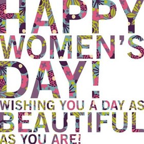 Happy Women's day! Wishing You a day as beautiful as You are! Greeting card. Nice ecard. Beautiful text. Texture font. Free Download 2024 greeting card