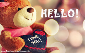 Hello! I love You! Teddy Bear. Free Download 2024 greeting card