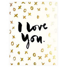 Hello! I love You! Tic-tac-toe. Gold. Free Download 2024 greeting card