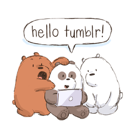 Hello Tumblr! Three bears. Funny bears. Meaning... say hello to your friend! Free Download 2024 greeting card