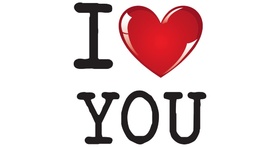 I love You! Beautiful color clip-art for You. Big red heart. Free Download 2024 greeting card