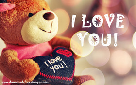 I love You! My teddy (#^_^#) Teddy Bear. White inscription. Free Download 2024 greeting card