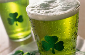 St. Patrick's day! Green beer. A Shamrock. Free Download 2024 greeting card