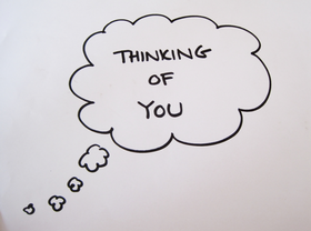 Thinking of You! Black & White clipart. Clouds. PNG. Free Download 2024 greeting card
