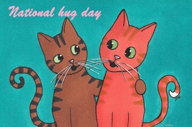National Hug Day!! Kittens. Ecards for you... National Hug Day... Kittens... Hugs... Love... Loving eyes... Free Download 2024 greeting card