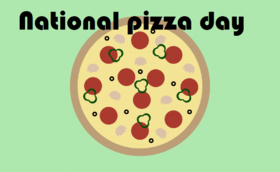 National pizza day card from beloved sister. Pizza for the sister. Download greetings card for national pizza day. Postcards for the family. For lunch we have pizza. Free Download 2024 greeting card