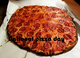 Happy National pizza day to you, friend. Share pizza with a friend. Friendship. Greeting card for friends. Tasty pizza. Dinner. Dinner. Free Download 2024 greeting card