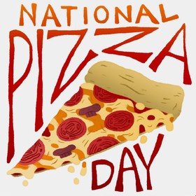 National pizza day! That's for you, my friend. National pizza day! Greeting card. Have a nice day . Postcard for family and friends... Free Download 2024 greeting card