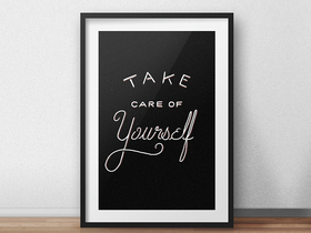 Reminder: Take Care Of Yourself! New ecard. Reminder in a frame: Take Care Of Yourself! Card. Free Download 2024 greeting card