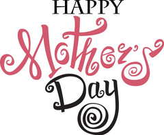 Happy Mother's Day! Bright Pink color. Black color. White background. Free Download 2024 greeting card