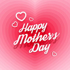 Happy Mother's Day! White hearts. White inscription. Alizarin background. Pink background. Free Download 2024 greeting card