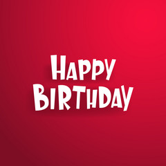 Happy Birthday! Red Background. White inscription. Super inscription for your friend. Free Download 2024 greeting card