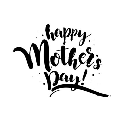 Happy Mother's Day! Black Inscription on a white background. The creative ecard for your mom! Greeting card. Free Download 2025