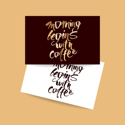 Morning begins with coffee! Happy Coffee Day! Fawn background. Greeting card. Free Download 2024