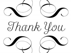 Black & white clip-art. Thank You! JPEG. Free Download 2025 greeting card