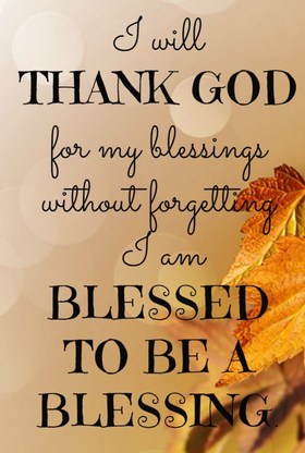 Blessing postcard for friends. Thank God for being blessed. Brown Leaves on beautiful card for dear friends. Be blessed to be a blessing! Free Download 2024 greeting card