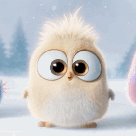 Cute GIF for You! Angry Birds. Winter. White little bird :) White fur, hazel eyes, and bloody adorable. Free Download 2024 greeting card