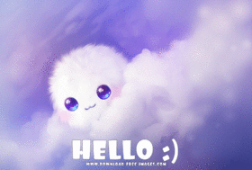 Cute Hello :) PNG. Say Hello to me! Super cloud. Little cloud. Nice sky. Non-standard ecard for You! Free Download 2024 greeting card