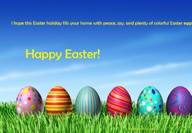 Happy and Blessed Easter to everybody. New ecard. Blessed Easter Day. blessed Easter Sunday. Easter Monday. Easter Eggs are in the field. Happy Easter. Free Download 2024 greeting card