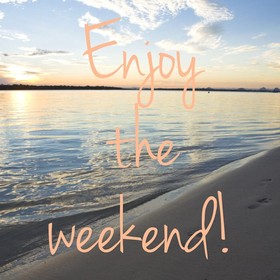 Enjoy the Weekend! Beach & marina. Sea and beach. Free Download 2023 greeting card