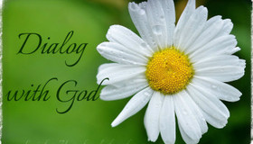 Good Afternoon! Dialog with God. A big white chamomile. Green background. Free Download 2024 greeting card