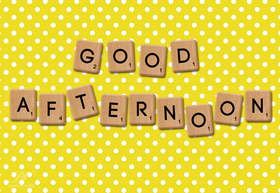 Good Afternoon! Yellow background with polka dots. Good Afternoon Images For WhatsApp, Facebook. Yellow background. Free Download 2022 greeting card