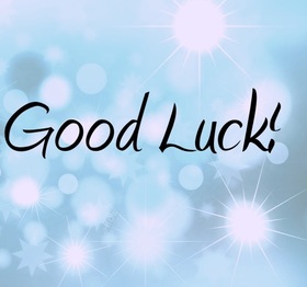 Good Luck. Blue background. Good Luck... good day... lucky day... wishes Free Download 2024 greeting card