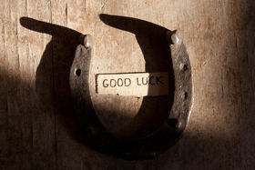 Good Luck. Old lucky horseshoe. Good Luck... good day... lucky day... wishes... Good luck for you today! Free Download 2025 greeting card