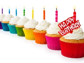 Happy Birthday rainbow cakes with candles! Ecard. Happy Birthday! Cakes. Candles. Bday. Rainbow. Free Download 2024 greeting card