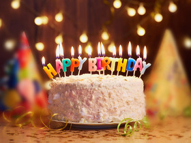 A great Happy Birthday cake! New ecard for free. Happy Birthday! Cake. Candles. Lights. Free Download 2024 greeting card
