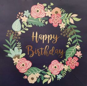 Happy Birthday beautiful card for her. New ecard. Happy Birthday. Gentle Flowers.Black background. Free Download 2023 greeting card