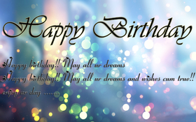 Happy Birthday Wishing Card for you! New ecard. Happy Birthday. wishes. Writing. May all your dreams come true. colorful card. Free Download 2024 greeting card