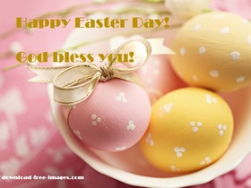 Happy Easter 2018 God Bless you! New ecard. Happy Easter. Easter 2018. Easter Eggs. Pink background. God Bless you. Free Download 2024 greeting card