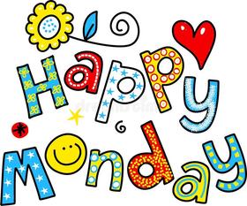 Happy Monday! Cartoon Text Clipart. Free Download 2022 greeting card