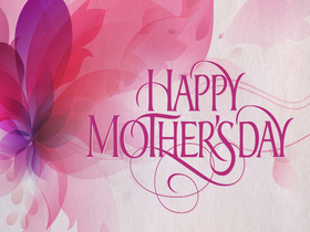 Download a gentle e-card for the best mum! Ecard. Happy Mother's Day. A Gentle Pink Card. Pink-and-purple Flower. Free Download 2024 greeting card
