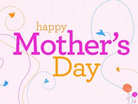 Simply...Happy Mother's Day! New ecard for free. Happy Mother's Day. A pink card. Shades of Birds. Free Download 2025 greeting card