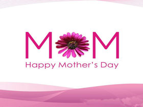 Happy Mother's Day, MOM! New ecard for free. Happy Mother's Day. Pink-and-white Card. A pink Flower. Mom. Free Download 2024 greeting card