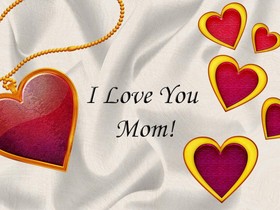 E-card with love on Mother's day! New ecard. Happy Mother's Day. Love Mom. Hearts. Chain. Free Download 2024 greeting card
