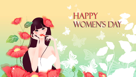 Happy Women's day! Greeting card. Beautiful girl. Nice ecard for your sister. Free Download 2023 greeting card