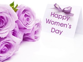 Happy Women's day! Violet Roses. Greeting card. Wishes. Beautiful ecard. For you favorite lady. Free Download 2024 greeting card