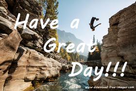 Have a Great Day! Everyday greeting card. Sunny day. There's... rock. Girl. Free Download 2023 greeting card