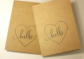 Hello 2 Cards with Heart. Cardboard. Free Download 2024 greeting card