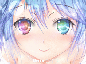 Hello (^-^) Cute Anime. JPG. Say Hello to me! Girl with the different colored eyes. Blue eyes. Pink eyes. Free Download 2024 greeting card