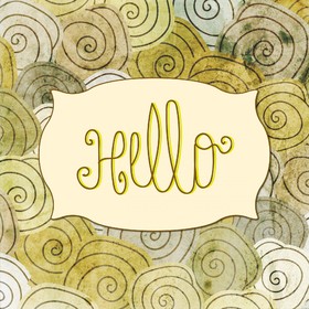 Hello! Gold background. Gold inscription. Nice pattern. Free Download 2025 greeting card